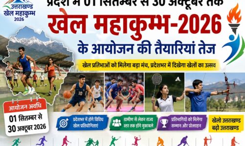 प्रदेश में 01 सितम्बर से 30 अक्टूबर तक खेल महाकुम्भ-2026 के आयोजन की तैयारियां तेज