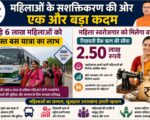 साढ़े 6 लाख महिलाओं को मुफ्त बस यात्रा, स्वरोजगार के लिए 2.50 लाख तक रियायती ऋण