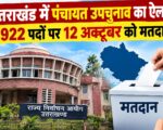 उत्तराखंड में पंचायत उपचुनाव का ऐलान, 3922 पदों पर 12 अक्टूबर को मतदान