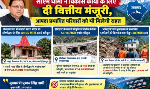 सीएम धामी ने विकास कार्यों के लिए दी वित्तीय मंजूरी, आपदा प्रभावित परिवारों को भी मिलेगी राहत